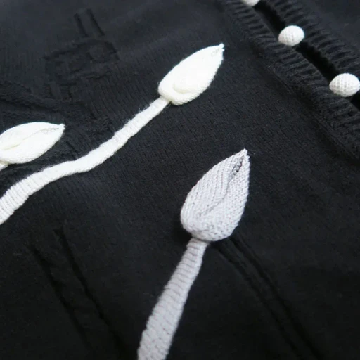 3D Floral Motif Knit Cardigan