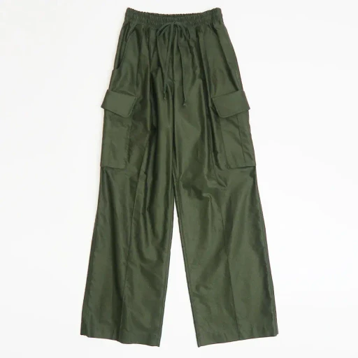 Cotton High Waisted Cargo Trousers