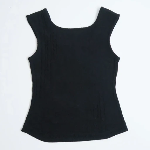 3D Floral Motif Sleeveless Knit Top