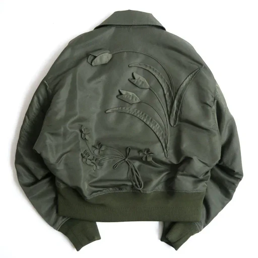Nylon Twill 3D Embroidery Flight Jacket