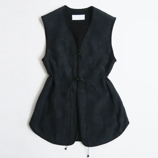 Raised Jacquard Frog Button Vest