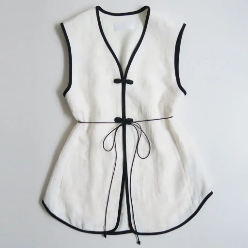 Raised Jacquard Frog Button Vest