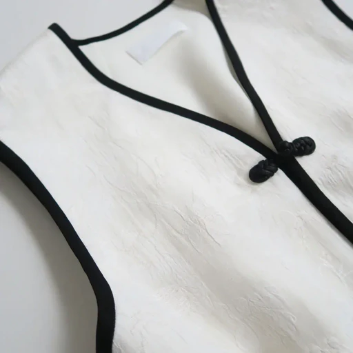 Raised Jacquard Frog Button Vest
