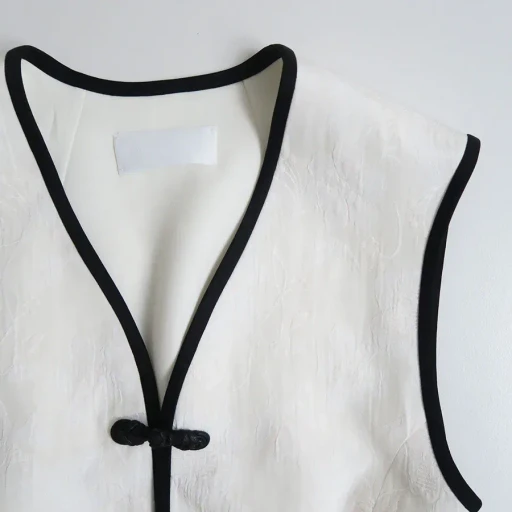 Raised Jacquard Frog Button Vest