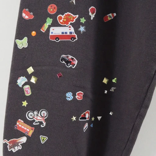Kids Sticker Printed Sweat Pants