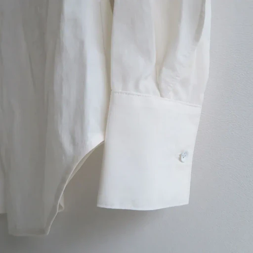 Off Shoulder Silky Poplin Shirt