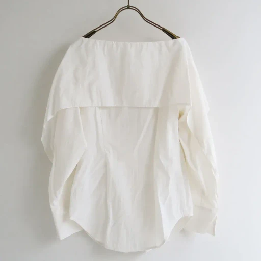 Off Shoulder Silky Poplin Shirt