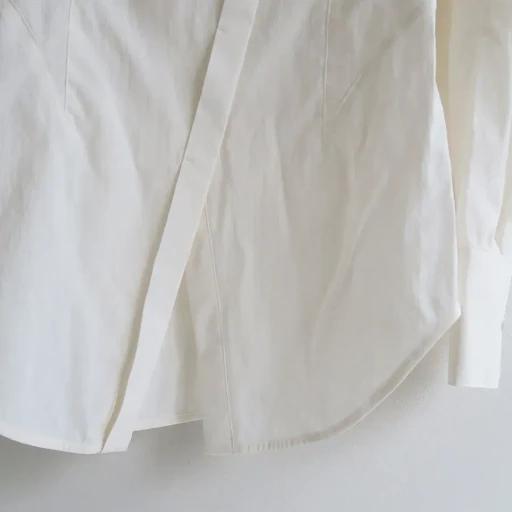 Off Shoulder Silky Poplin Shirt