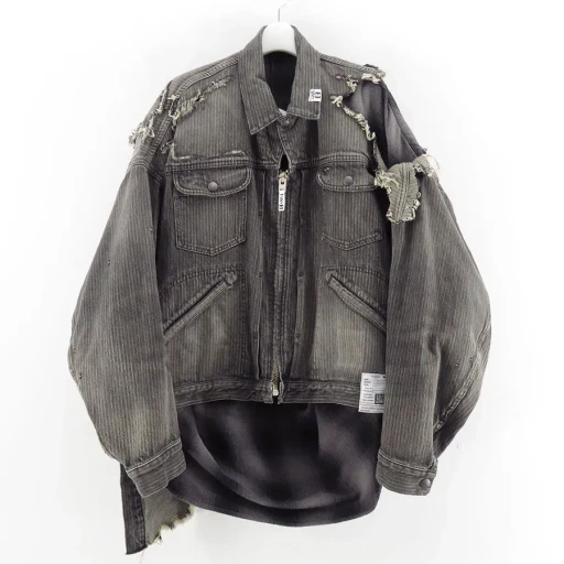 Check Shirt Layered Denim Jacket