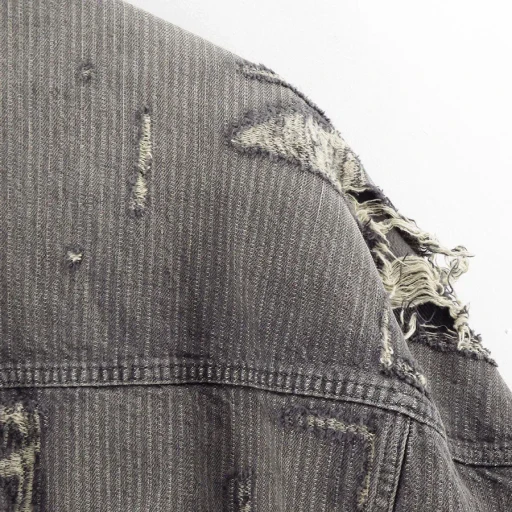 Check Shirt Layered Denim Jacket