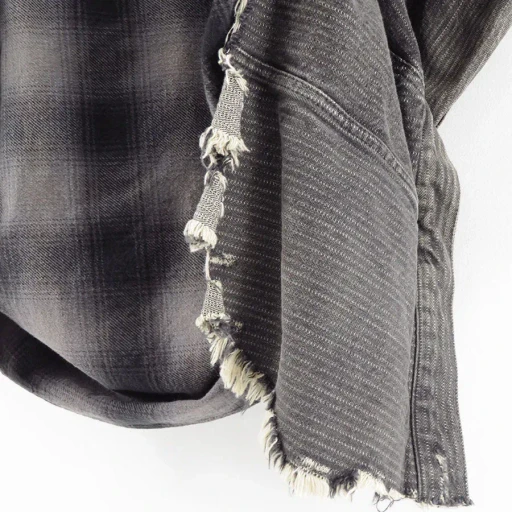 Check Shirt Layered Denim Jacket