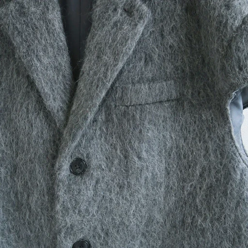 Mohair Shaggy Cropped Chesterfield Vest