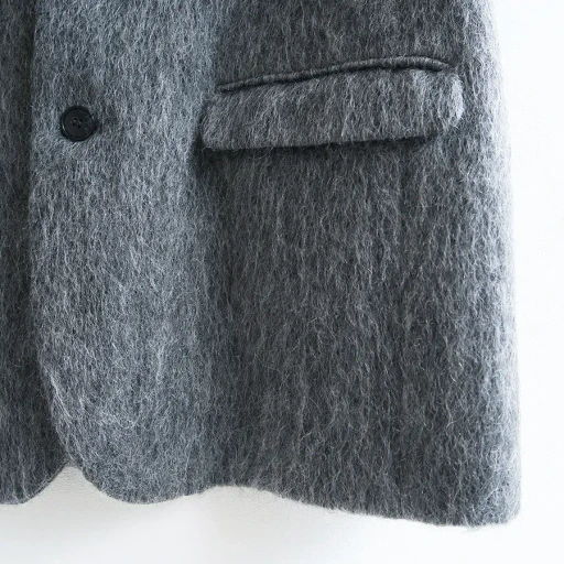 Mohair Shaggy Cropped Chesterfield Vest
