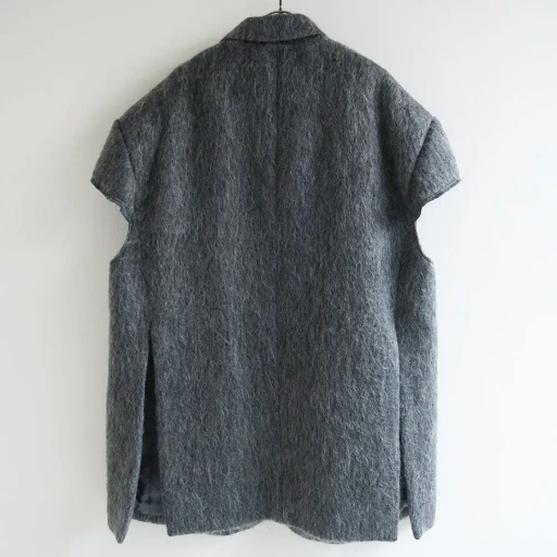 Mohair Shaggy Cropped Chesterfield Vest