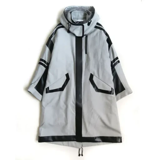 Shadow Patched Wool Hooded Coat