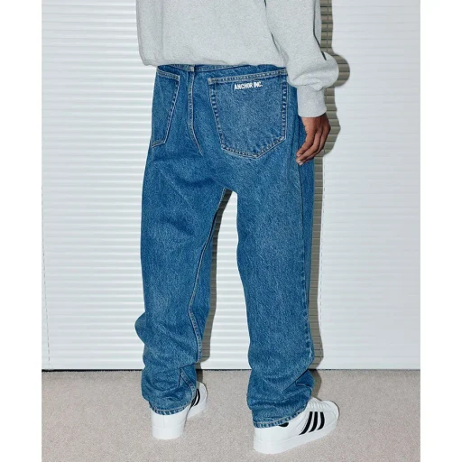 Bold Logo Washed Baggy Jeans