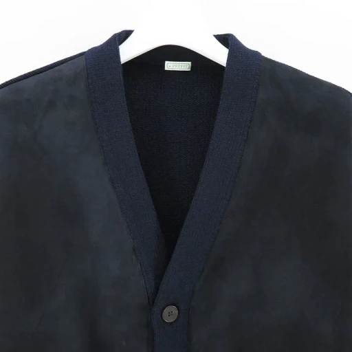 Cashmere Suede Combination Cardigan