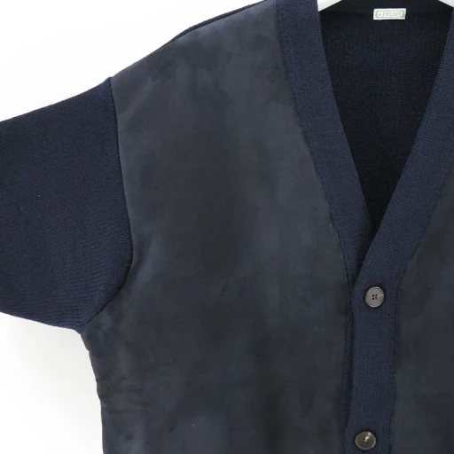Cashmere Suede Combination Cardigan