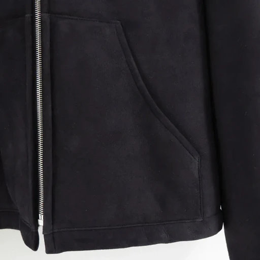 Mouton Zip Leather Hoodie