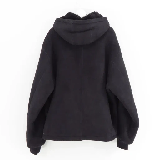 Mouton Zip Leather Hoodie
