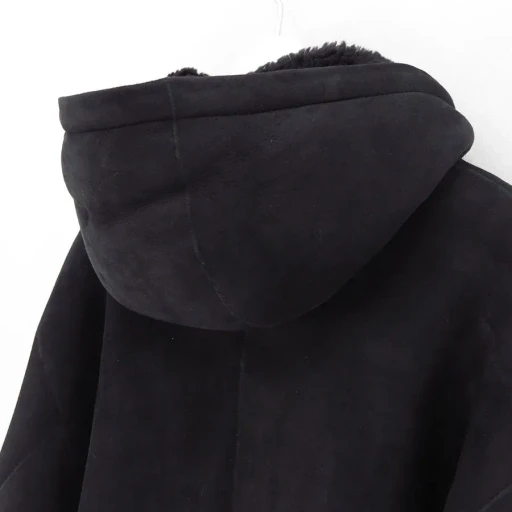 Mouton Zip Leather Hoodie