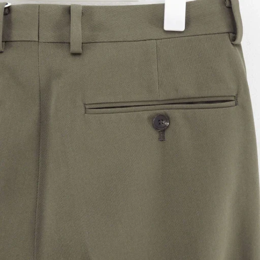 Light Wool Max Gabardine Two-Tuck Slacks