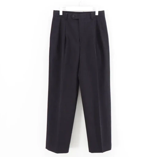 Light Wool Max Gabardine Two-Tuck Slacks
