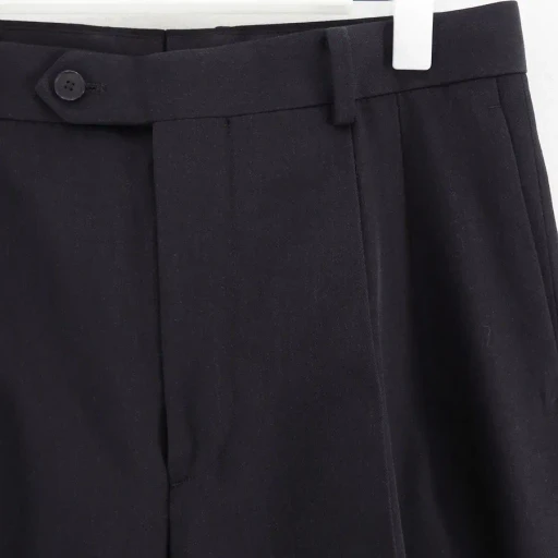 Light Wool Max Gabardine Two-Tuck Slacks