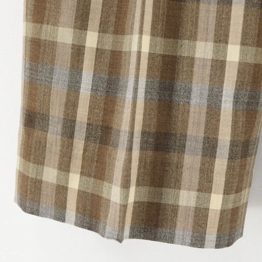 Super Fine Tropical Wool Check Two-Tuck Slacks
