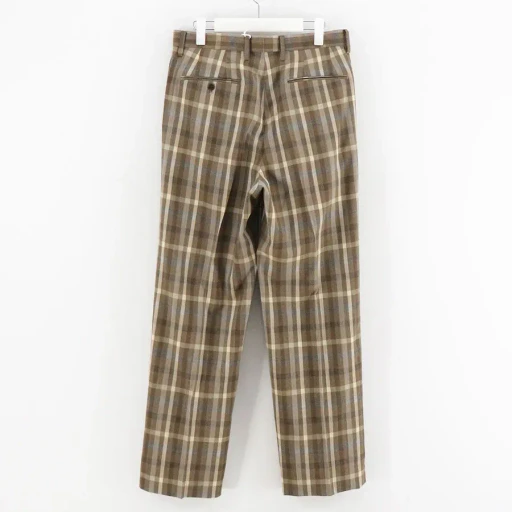 Super Fine Tropical Wool Check Two-Tuck Slacks