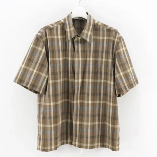 Super Fine Tropical Wool Check Half-Sleeved Shirt