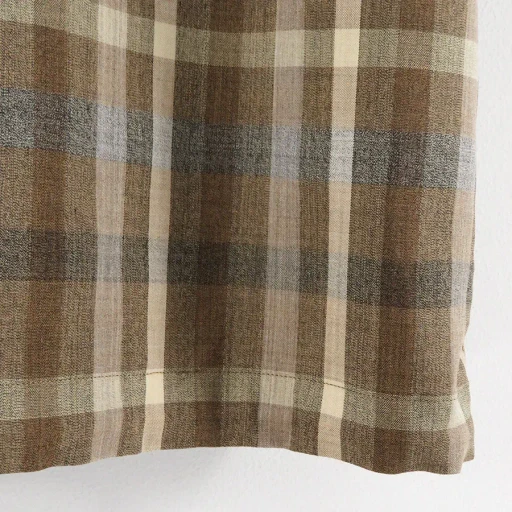 Super Fine Tropical Wool Check Half-Sleeved Shirt
