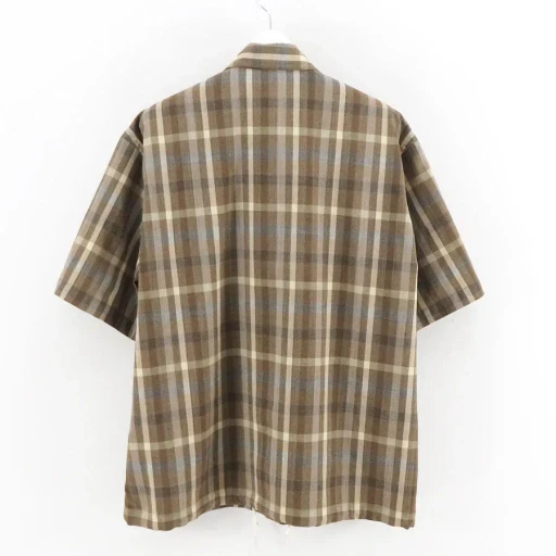 Super Fine Tropical Wool Check Half-Sleeved Shirt