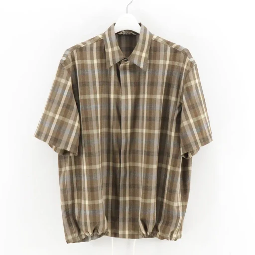 Super Fine Tropical Wool Check Half-Sleeved Shirt