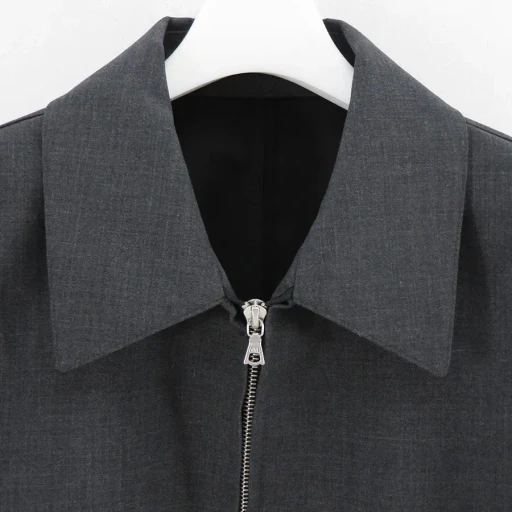 Bonded Tropical Wool Zip Blouson