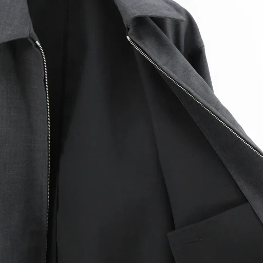 Bonded Tropical Wool Zip Blouson