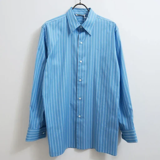 Cotton Silk Stripe Double-Cuff Shirt