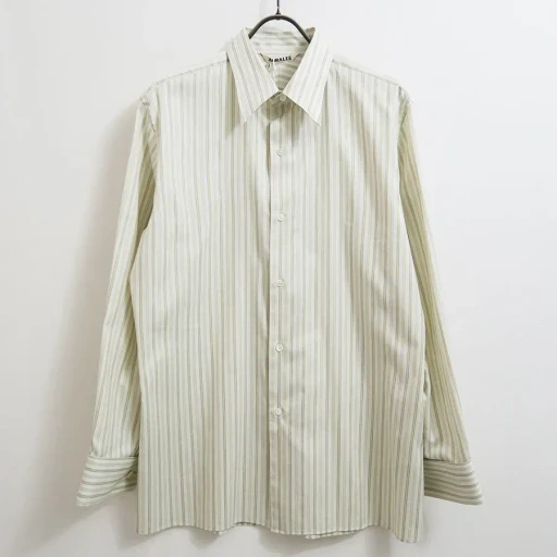 Cotton Silk Stripe Double-Cuff Shirt