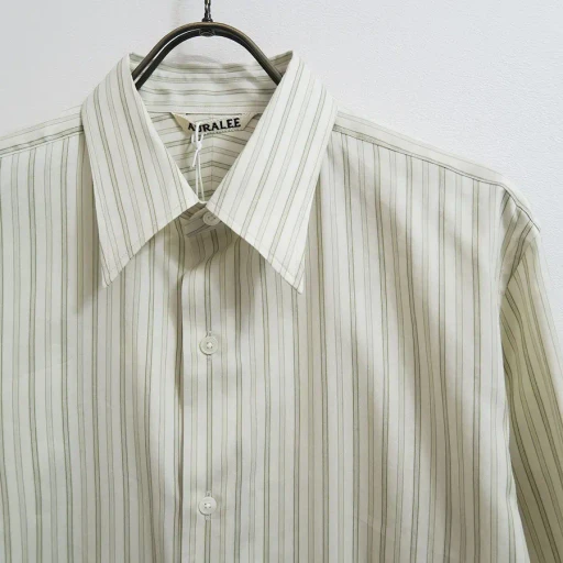 Cotton Silk Stripe Double-Cuff Shirt