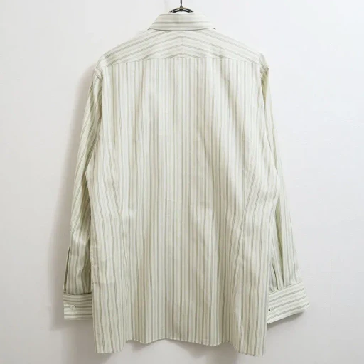Cotton Silk Stripe Double-Cuff Shirt