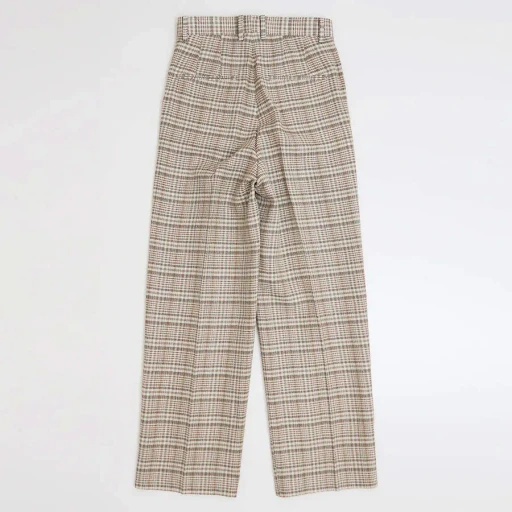 Silk Linen Nep Check One-Tuck Slacks