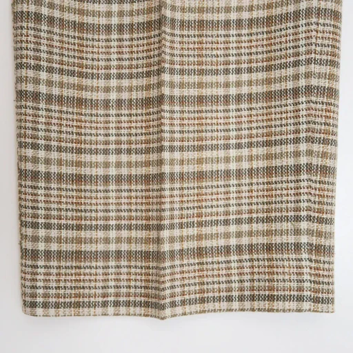 Silk Linen Nep Check One-Tuck Slacks