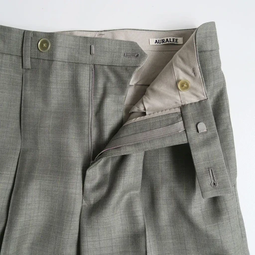 Bluefaced Wool Two-Tuck Slacks