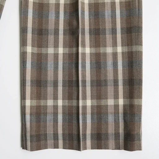 Super Fine Tropical Wool Check Two-Tuck Slacks