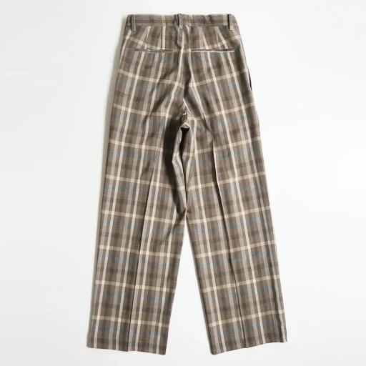 Super Fine Tropical Wool Check Two-Tuck Slacks