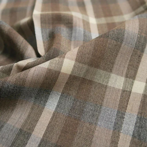 Super Fine Tropical Wool Check Two-Tuck Slacks