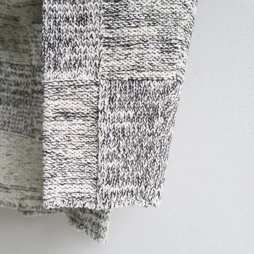 Structured Cotton Linen Panel Knit Cardigan