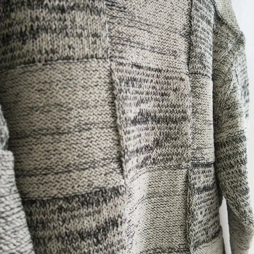 Structured Cotton Linen Panel Knit Cardigan