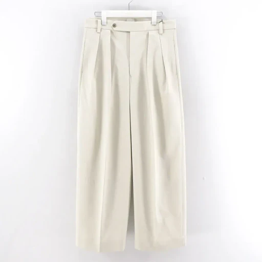 Cotton Gaba 2Tuck Wide Slacks