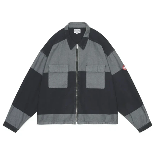 Overdye Stripe Short Shirt Jacket
